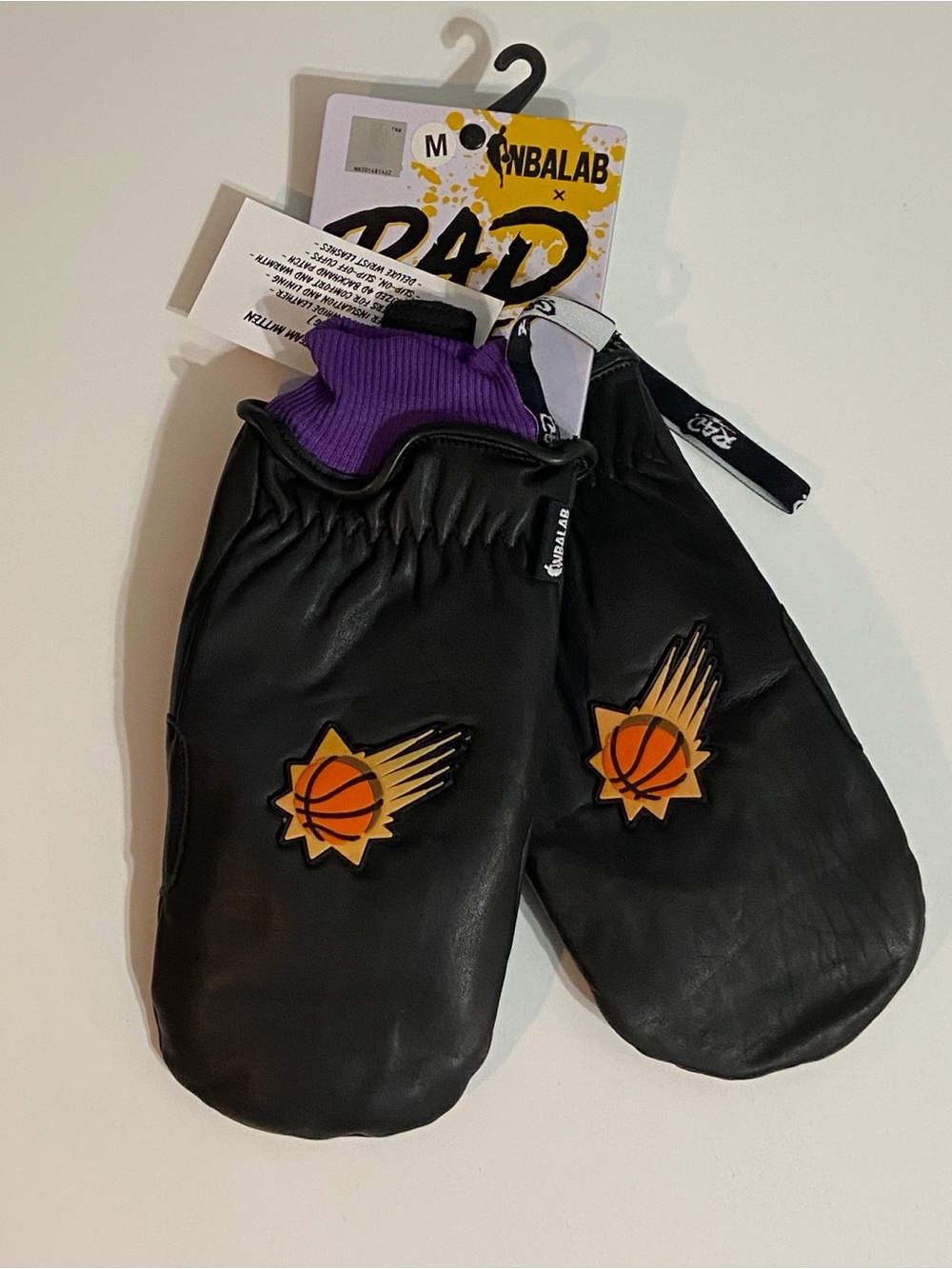 Phoenix Suns NBA RAD Classic Snow Mittens Leather Gloves - Adult Medium